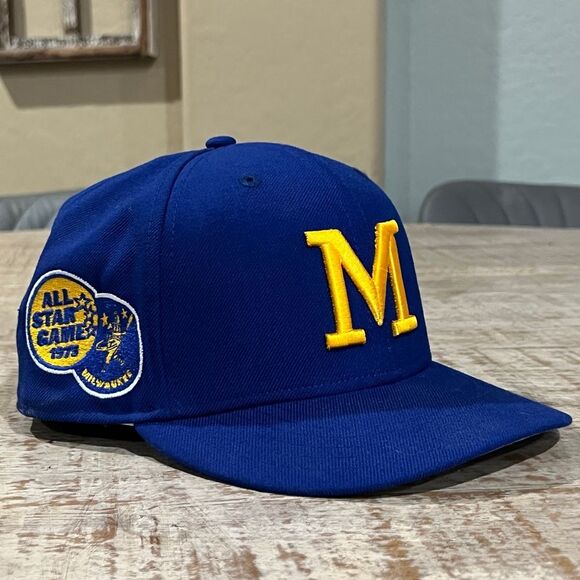 Milwaukee Brewers Blue 59fifty New Era Fitted Baseball Hat - Picture 1 of 9